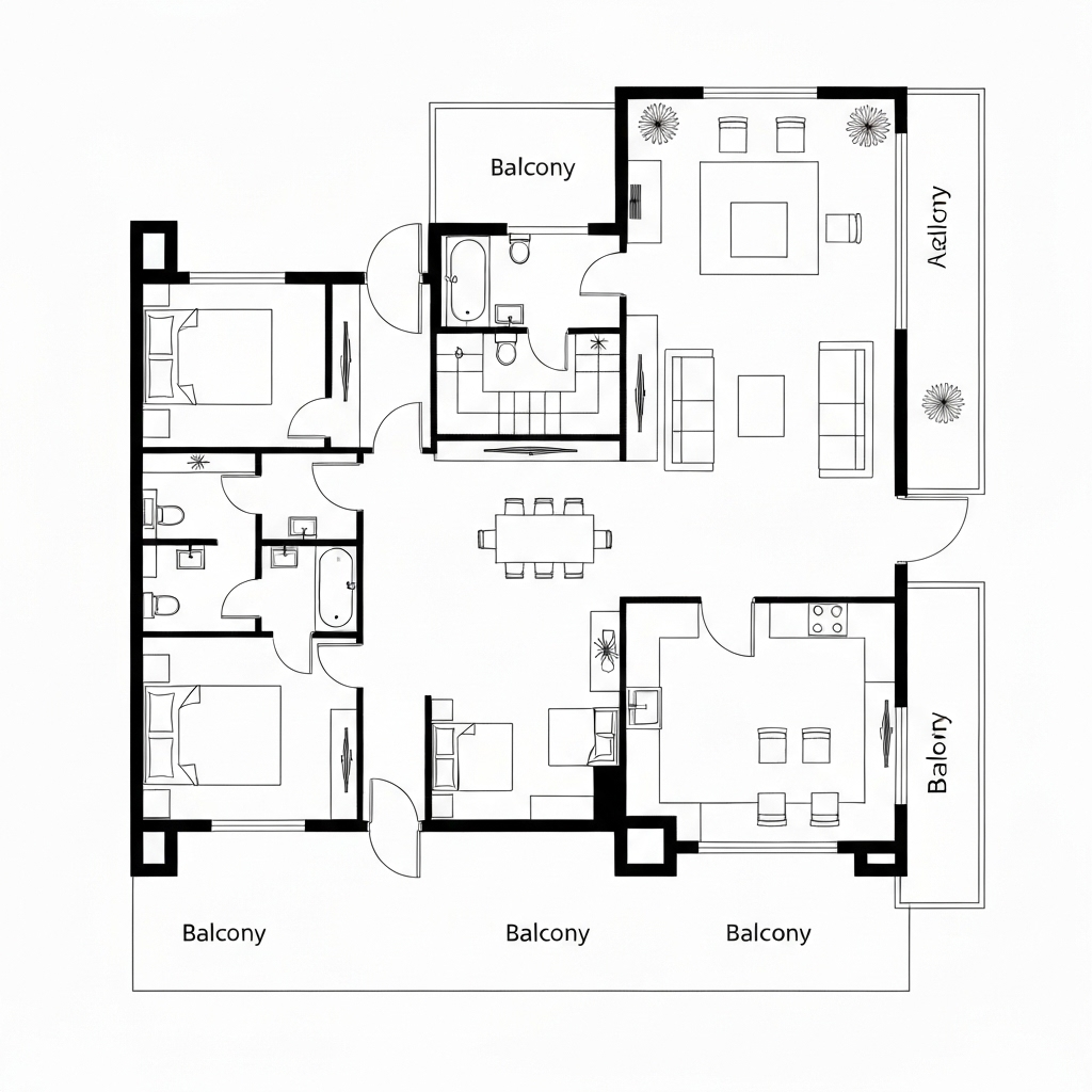 4 BHK floor plan